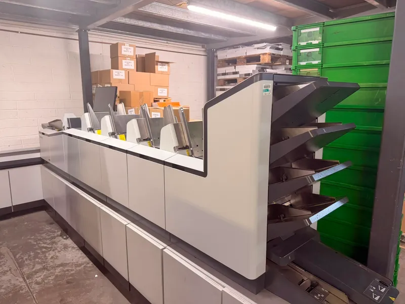 Multi-station inserting machine preparing a run at our Dublin 3 facility