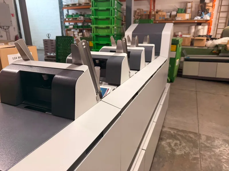 Laser and inkjet addressing stations on our inserting line